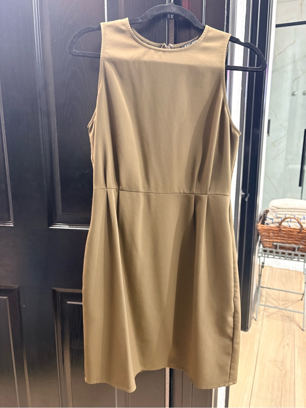 Express Olive Tan Sleeveless Mini Dress